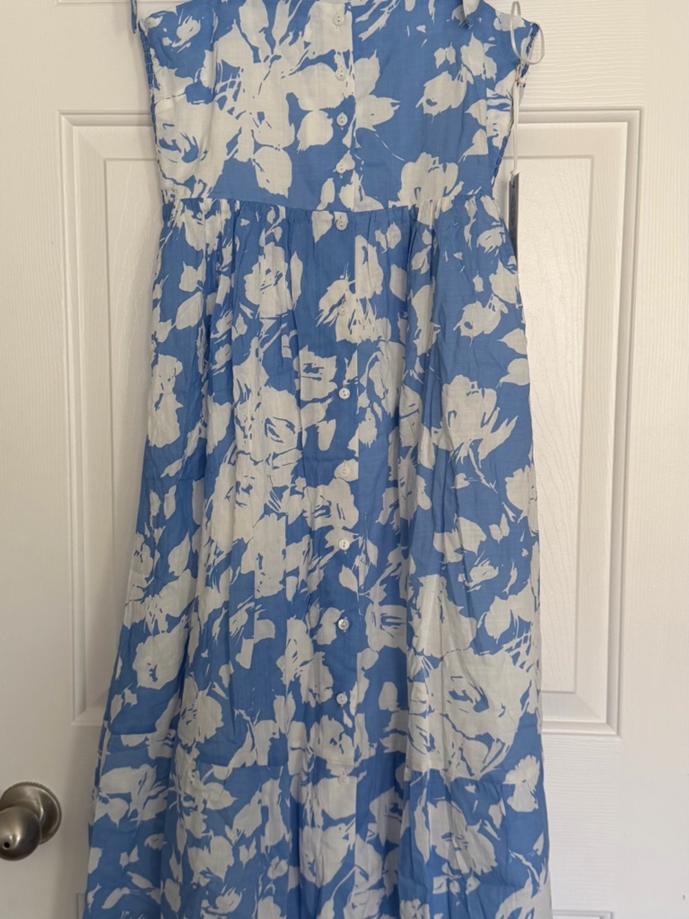 Hyacinth House Tuckernuck Lupine Midi Dress Blue and White Floral NWT XXS